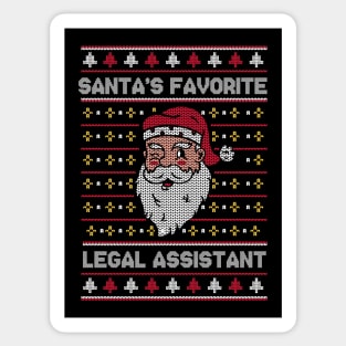 Santa's Favorite Legal Assistant // Funny Ugly Christmas Sweater // Legal Aide Holiday Xmas Sticker